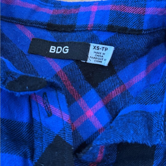 BDG Blue Plaid Button Down Shirt Women’s XS – Urban Outfitters - Picture 4 of 7